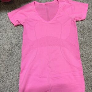 lululemon athletica race length swifty Pink Short Sleeve Tee